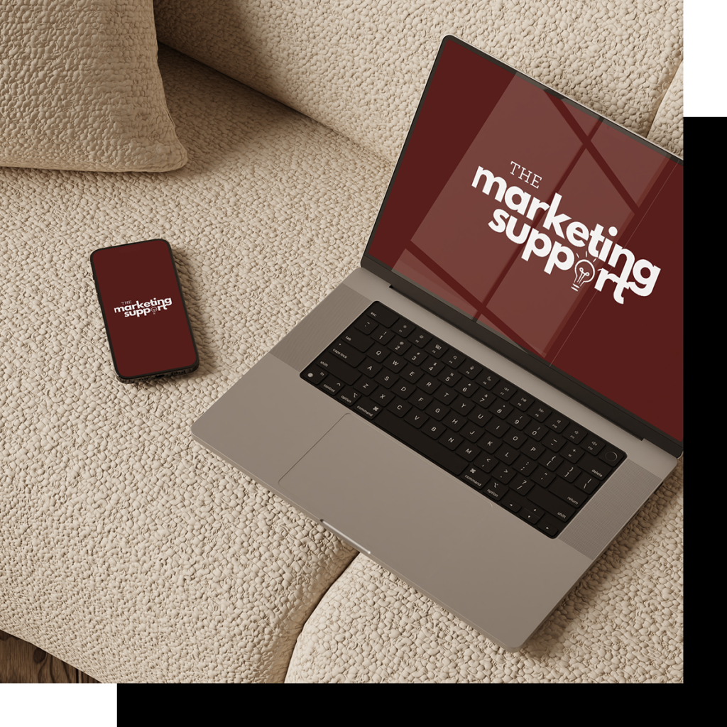 The Marketing Support workspace Copenhagen - Digital marketing masterclass and services Denmark laptop mobile